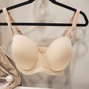 Sz 34DDD Sand Wacoal Red Carpet Strapless Underwire Bra